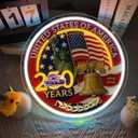 United States 250th Anniversary Neon Sign, July 4th 2026 Usa 250th Anniversary Neon Light LED Patriotic Eagles Sign, for United States Birthday History Commemorate Bar Bedroom Party(12.9 * 12.9 In)