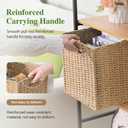 Woven Wicker Storage Baskets 2-Pack, 11x11 Handwoven Paper Rope Organizer Bins, Foldable Cube Storage Cubes with Built-in Handles for Shelves and Closet Organization(Natural Beige)