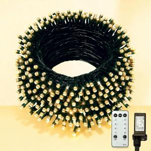 Warm White Christmas Lights Outdoor,50FT 150LED String Lights with 8 Modes,Christmas Tree Lights Indoor Plug in,Waterproof Twinkle Fairy Lights for Party,Classroom,Home Decor