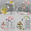 4 Pcs Spanish Christian Acrylic Gift for Women Religious Gift with Bible Verse Butterfly Heart Shape Sign Regalos Cristianos Para Mujer En Espaol for National Grandparents Day(Heart)