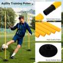 Neoaider 6 FT Agility Poles for Soccer, Basketball, Football, Equestrian, Pet Training, 10 Pack Detachable Soccer Poles w/Rubber Bases, Pole Bending Poles for Horses, Indoor/Outdoor Use