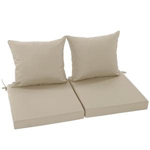 Summsun Patio Chair Cushions 22 x 22 Inch, Water Resistant Backrest Pillow and Seat Cushion Set for Outdoor Furniture, Sectional Sofa Cushion Replacments, Cream, Set of 2