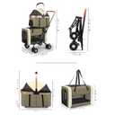 YYW Double Pet Stroller for Small Dogs & Cats - 4 in 1 Foldable Dog Stroller with 2 Detachable Carriers, Lockable Wheels & Safety Belts, Ideal for Multi-Pet Homes Walks & Travel(Black)