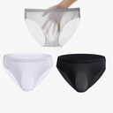 Men Seamless Underwear Ice Silk Sexy See-Through Briefs Underwear Shorts Ultra-Thin Mini Bikini 2XL