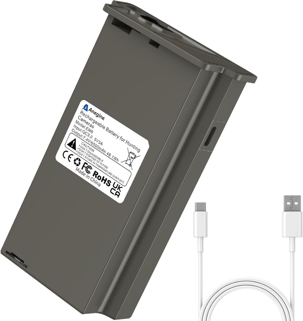 anegine New Reveal Lithium Battery Pack with Upgraded Solar Charge System, LED Indicator, Compatible with Reveal Hunting Camera Ultra, X, X Pro, Pro 3.0, X Gen 2.0, X Gen 3.0, XB, SK (1-Pack)