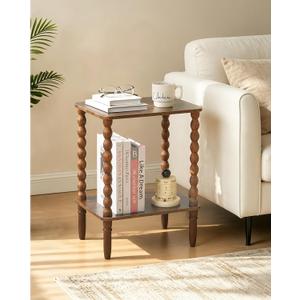 Side Table, Small End Table with 2-Tier Shelf, Modern Night Stand, size 11.5*16