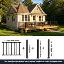Porch and Deck Railing Post with Screw, 2.8 x 2.8 x 39 in Heavy Duty Powder Coated Rust Proof Middle Connection of Railings Deck Post for Outdoor Decks, Stair, Balconies, Porches, Fencing