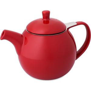 FORLIFE Curve Teapot with Infuser, 24-Ounce, Red