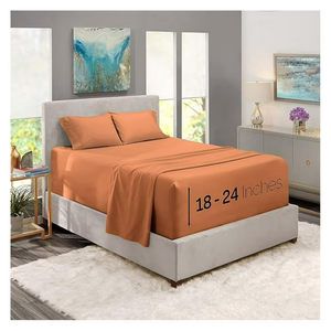 Nestl Fitted Sheets King Size – Premium 1800 Microfiber Fitted Bed Sheets 18-24” Deep Pocket Breathable and Fade Resistant (Rust Sienna)
