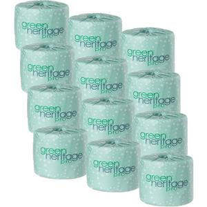 Green Heritage, 2-Ply Toilet Paper, 500 Sheets per Roll, 12 Rolls