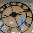 Large Outdoor Indoor Waterproof Metal Wall Clock, Completely Silent, 24 inch Roman Numerals Vintage Art Decor Modern Clocks, Mid-Century Battery Operated Home Decorative for Kitchen,Bedroom,Office (24in, Black)