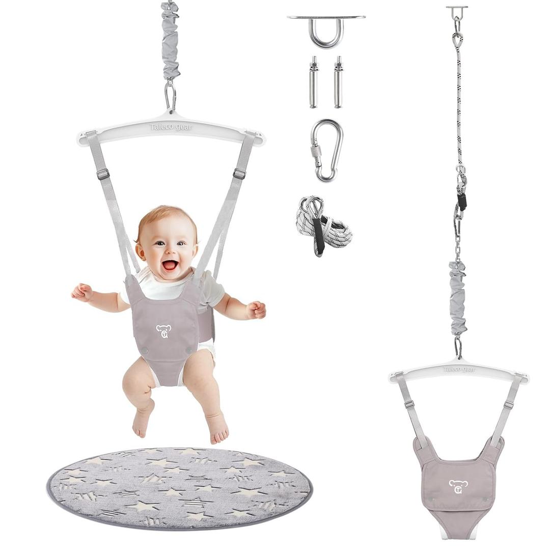 G TALECO GEAR Baby Jumper with a Ceiling Hook for Infant & Toddlers with Adjustable Chain, Bouncers for Indoor/Outdoor, Baby Doorway Jumpers with Soft Rug