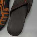 KIIU Men's Thong Sandals Indoor and Outdoor Beach Flip Flop (12, Brown/Orange)