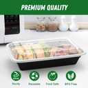 Dealusy 50 Pack (100-Piece) 28 oz Meal Prep Containers Reusable with Lids, Sturdy Leakproof & Food Safe, Microwave, Freezer, Dishwasher Safe Prep Containers, To Go Take Out Plastic Food Storage