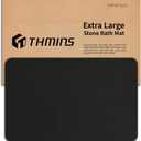 THMINS Large Stone Bath Mat, 24''x16'' Non-Slip Diatomaceous Earth Stone Bath Mat, Super Absorbent Quick Drying for Bathroom, Easy to Clean, 23.6" x 15.4"