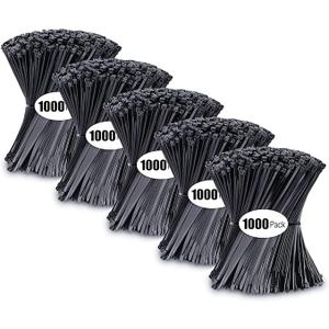 5000 PCS Black Zip Ties 4 Inch, Small Cable Tie