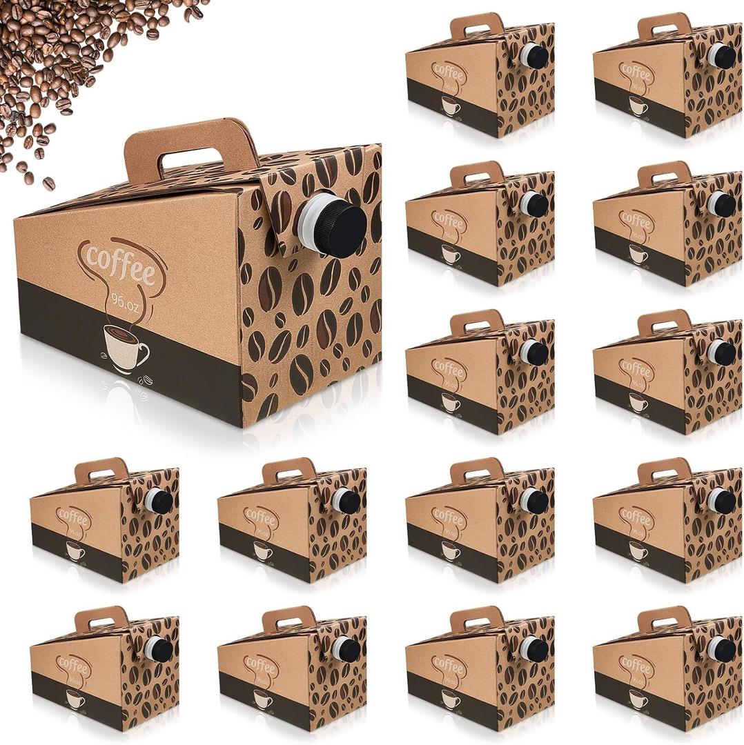 Dandat 50 Pack Coffee to Go Dispenser Box with Handle Lids, 96 oz