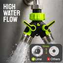 LIME 2 Way Hose Splitter Heavy Duty - Metal Y Garden Hose Splitter with Shutoff Valves, Brass Outdoor Faucet Adapter for Spigot, 3/4 Inch GHT Water Hose Connector