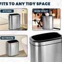 Alpine Stainless Steel Open Top Trash Can 5 Gallon - 20L Garbage Can for Kitchen, Bathroom, Office & More with Removable Bin, Brushed Nickel Finish, Space-Saving Slim Modern Design