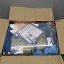 Floral Nursery 6x9 Area Rugs Washable Print Boho Cute Carpet Non Slip Flower Low Pile for Living Room Kids Girls Playroom Bedroom Kitchen Office Farmhouse-Blue/Grey