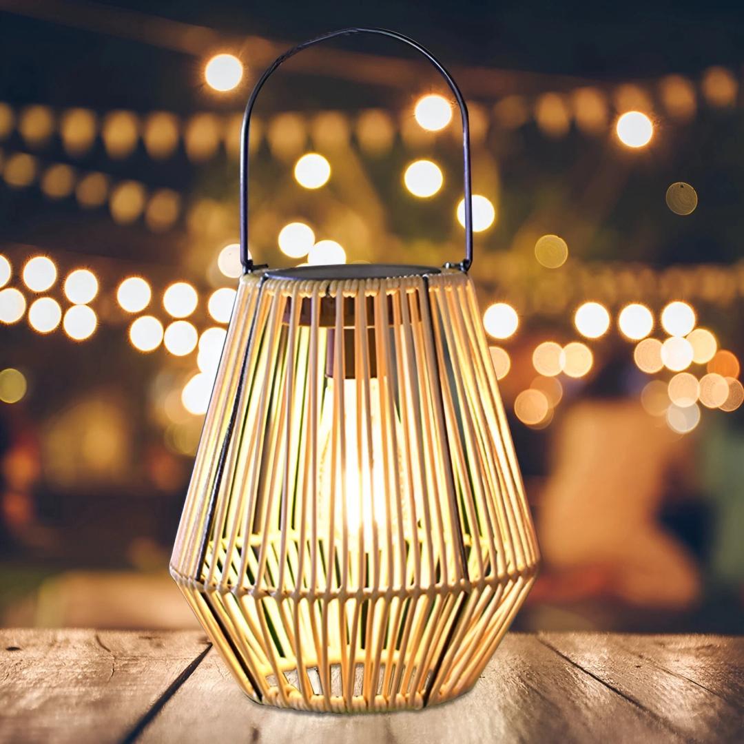 Luminous Concepts 7x10.5 Rattan and Metal Accent lamp