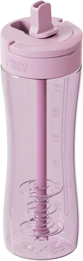 PerfectShaker Luma Series Tritan Shaker Bottle with Built-In Straw & Measurement Scale  28oz Leakproof, BPA-Free, Dishwasher Safe Protein Shaker, Smoothie & Pre-Workout Mixer Shaker(Blush)
