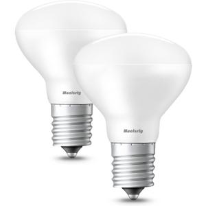 Maelsrlg E17 R14 LED Bulb Dimmable 4W(40W Equivalent) Small Light Bulb, E17 Intermediate Base, 300 Lumens, Curio Cabinet Light Bulb, Soft White 2700K, Pack of 2