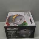 Mueller 6 Quart Enameled Cast Iron Dutch Oven, Heavy-Duty Casserole and Braiser Pan with Lid and Knob, Safe for All Cooktops (Gray)