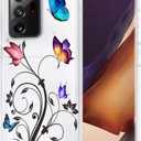 Bohefo Clear Case Compatible with Galaxy Note 20 Ultra 5G, Samsung Note 20 Ultra Case for Girls, Cute Soft TPU Shockproof Protective Phone Case Cover for Samsung Galaxy Note 20 Ultra 5G (Butterfly)