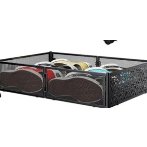 1 Under Bed Storage Containers with Wheels, Under Bed Shoe Storage Organizer Drawer, Tool-free Assembly Metal Storage Containers for Bedroom Clothes Shoes Blankets -