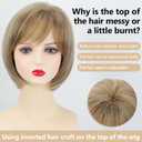 TISHINING Short Blonde Bob Wigs for White Women Blonde Highlight Pixie Bob Wig with Bangs Layered Straight Bob Synthetic Hair Replacement Wigs for Daily Party Use