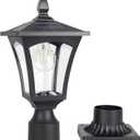 Solar Lamp Post Light, Solar Lights Outdoor Waterproof with Pier Mount Base, Light Post Fixture for Deck Pole Pillar Yard Garden Patio Decor, Cool White