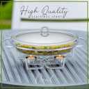 3 QT Chafing Dish Buffet Set | Food Warmers for Parties Buffet, Oven Safe Glass Serving Dish with Stainless Steel Base and Cover