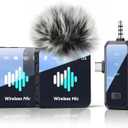 MENERESAS Wireless Lavalier Microphone for iPhone: Mini Microphone Noise Reduction - 328ft Transmission & 20H Battery Life for Video Recording, 3-in-1 Universal Camera & Android, Deep Grey
