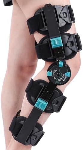 Hinged Rom Knee Brace, Adjustable Post Op Knee Immobilizer for Recovery Stabilization, ACL, MCL and PCL Injury, Medical Orthopedic Support Stabilizer After Surgery for Left and Right Leg