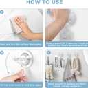 Suction Cup Hook, 2 Pack Clear Shower Hooks, Removable Small Suction Cup Hooks for Shower, Kitchen, Bathroom, Glass Windows, Door, Hanging up to 6.6 lbs