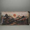 Celestdeco Large Boho Mountain Framed Canvas Wall Art Set, Brown Ridge Landscape Wall Decor, Pine Tree Scenery Wall Painting, Sunrise Abstract Wilderness Art Print for Living Room, Bedroom, Office - 20X40"