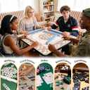 Boho Sun Mahjong Mat 31.5 x 31.5 Inch, Beige Modern Abstract Art Mosaic Sun Geometric Non-Slip Noise Reduction Mahjong Table Mat for American Mah Jong Poker Card Board Games Dominoes, 31.5 X 31.5 X 0.3 Inches
