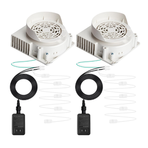 Ceenna 2 Set White Air Blower for Inflatables Replacement, 12v 1.5a Inflatable Motor Fan Blower with 3 LED Light String and Adapter for Christmas Yard Indoor Outdoor Xmas Holiday Decorations