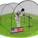 Portable Baseball Batting Cage Net with Sturdy Steel Frame, 20FT/ 30X12X8FT Batting Cages for Backyard Baseball Training Equipment with Carry Bag