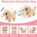 14PCS Dog Toys for Kids, Walking Barking Electronic Interactive Plush Puppy Toy with Carrier and Accessories, Pet Care Toy Set for Kids, for Girls and Boys 3 4 5 6+ Year Old (Pink)