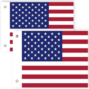 2PCS American Flags for Whip Lights or Antenna Flag Poles, Whip Light American Flags for UTV ATV Can-Am Polaris RZR SXS (16.3" x 12")