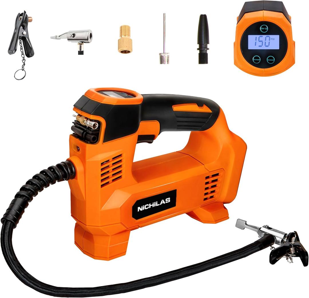 Tire Inflator for DEWALT 20V MAX Battery, Portable Air Compressor Auto Tire Pump with Digital Pressure Gauge 120PSI for Car, Truck, Bikes, Ball (Tool Only, NO Battery)