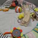 Baby Play Mat Activity Gym,6 Developmental Zones Tummy Time Mat, Foldable Wooden Baby Play Gym with 7 Detachable Sensory Toys for Newborn Brain Development, Essential Baby Shower Set (17X12.9X5 Inch)