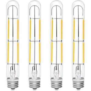 Bonlux 4W LED T6.5 Tubular Filament Bulb Dimmable, E17 Intermediate Base T6.5 LED Appliance Light 5.7" Length 40W Incandescent Equivalent for Freezer Exit Sign Light, Daylight 6000K (4-Pack)