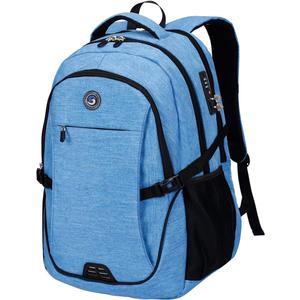 SHRRADOO Anti Theft Laptop Backpack Travel Backpacks with Combination Lock for Women Men High School College Backpack Computer Bag Fits 17 Inch Laptop,Sky Blue
