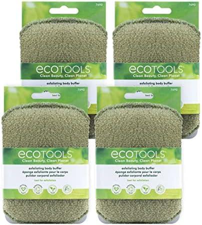 EcoTools Exfoliating Body Buffer, for Body Cleansing, Designed with Strap, Sustainable and Vegan Body Scrubber, 2 Count (Pack of 1)