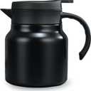 27 oz Single Stainless Steel Thermal Coffee Carafe, Double Wall Vacuum Insulated Creamer Container, Beverage Dispenser for Milk and Hot Chocolate, Tea Pot. (Black) 