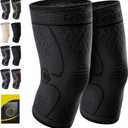 CAMBIVO 2 Pack Knee Braces for Knee Pain, Knee Compression Sleeve for Men and Women, Knee Support for Meniscus Tear, Running, Weightlifting, Workout, ACL, Arthritis, Joint Pain Relief (Black,Small)