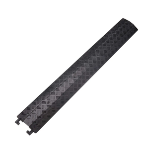 Small 1 Piece - Floor Cord Cover Cord Protector Drop Over Drop Trak Cable Ramp for Office Warehouse - Black